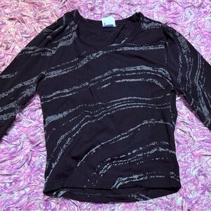 PINK Victoria's Secret Black and Gray Patterned Blouse
